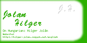 jolan hilger business card